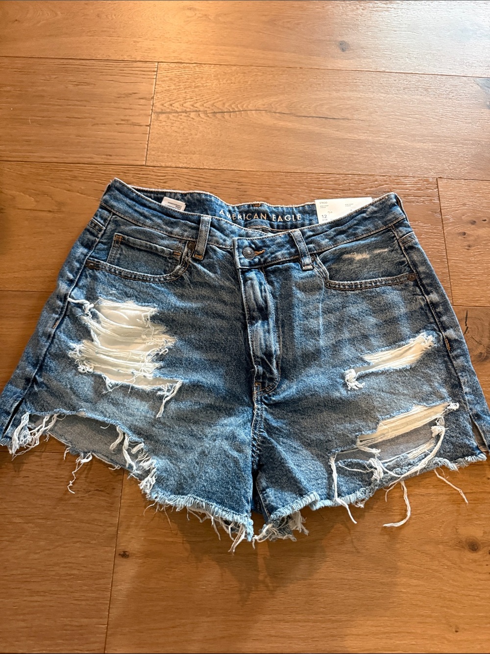 American Eagle Outfitters Distressed Blue Denim Cutoff Shorts